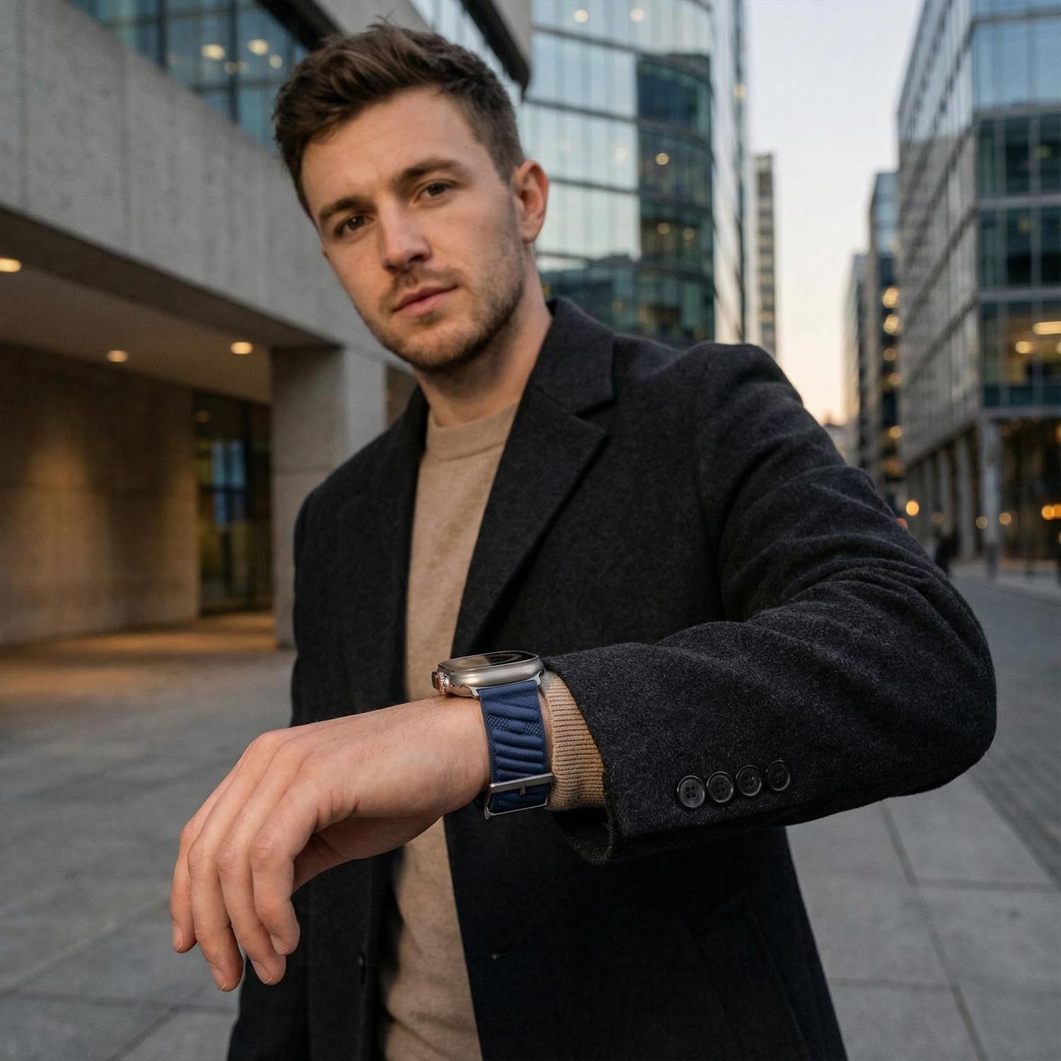 Apple Watch strap Averro - nylon - midnight blue