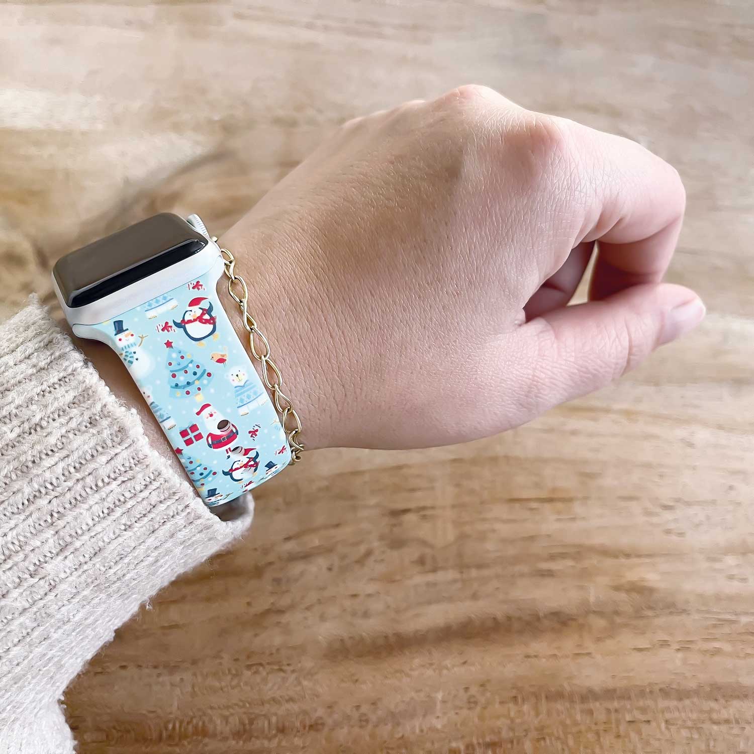 Apple Watch Print Sport Strap - Christmas Green
