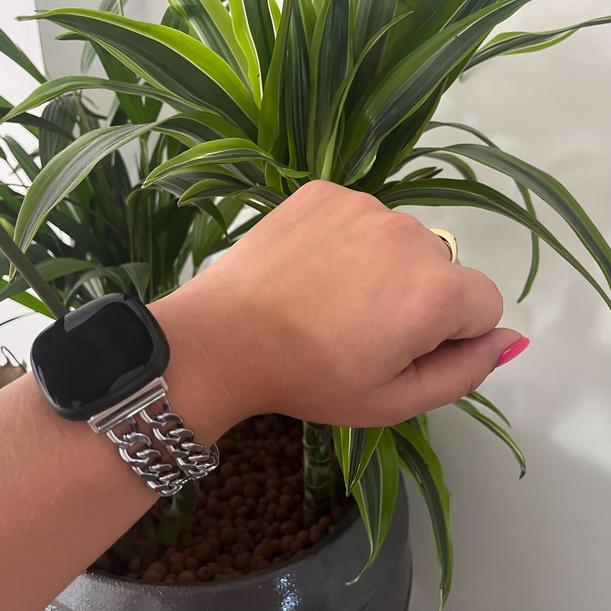 Fitbit Versa 3 / Sense Cowboy Steel Link Strap - Silver