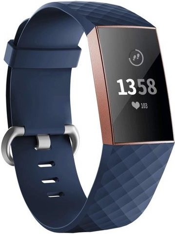 Fitbit Charge 3 &Amp; 4 Sport Waffle Strap - Dark Blue
