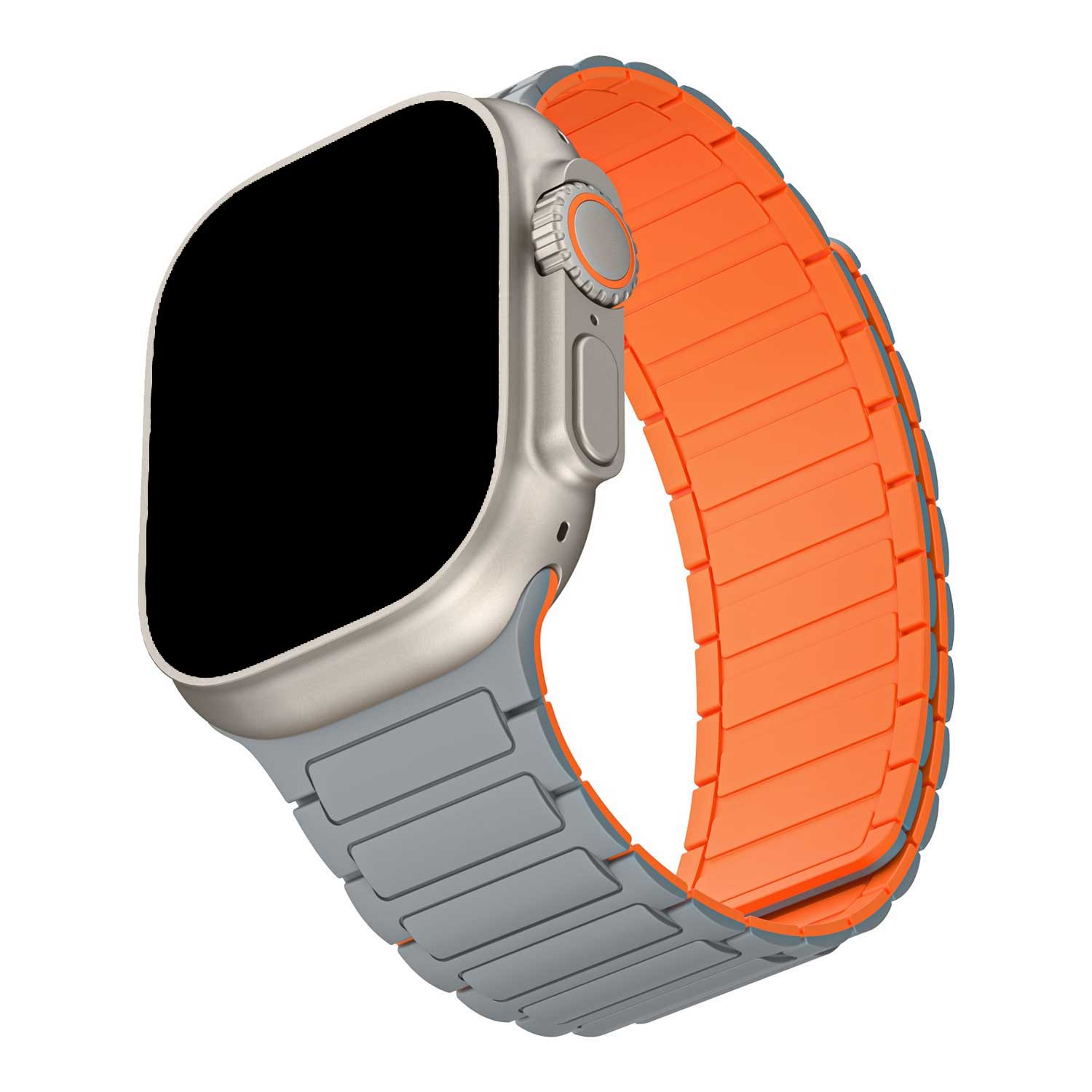 Apple Watch strap Zyro - silicone - grey orange