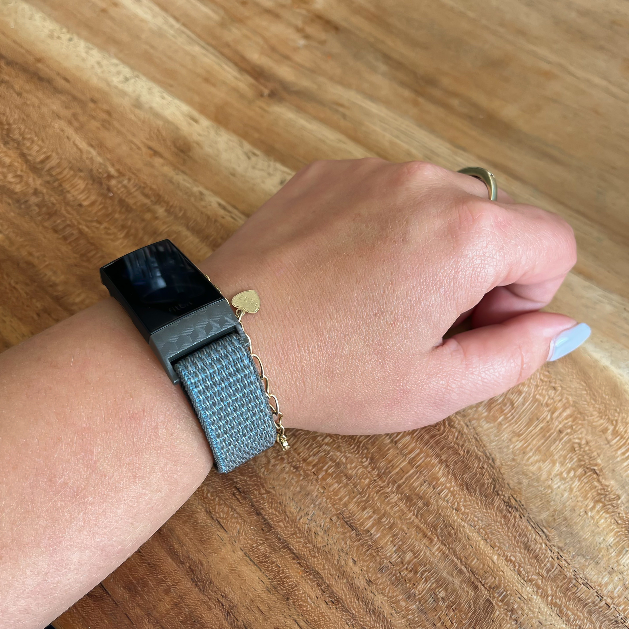 Fitbit Charge 3 &Amp; 4 Nylon Strap - Storm Grey