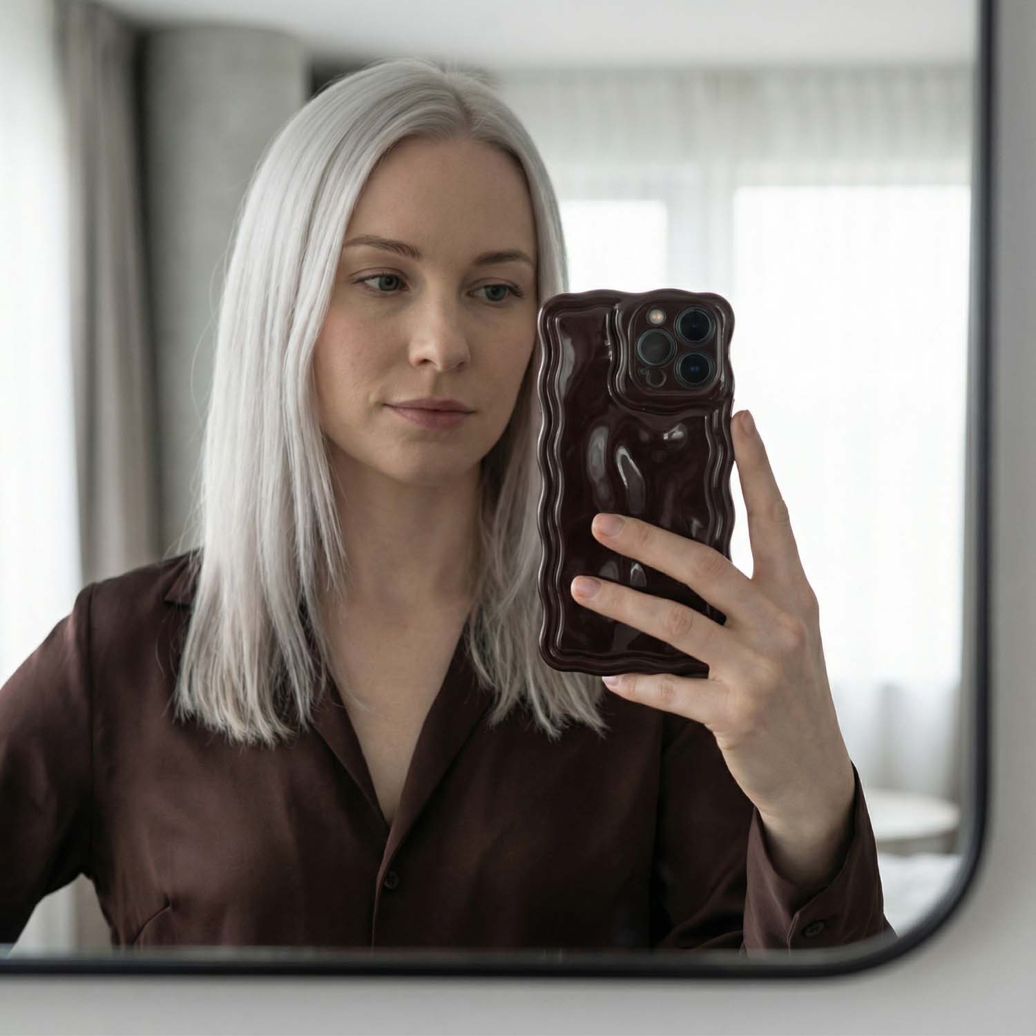 iPhone phone case Sparkle - burgundy