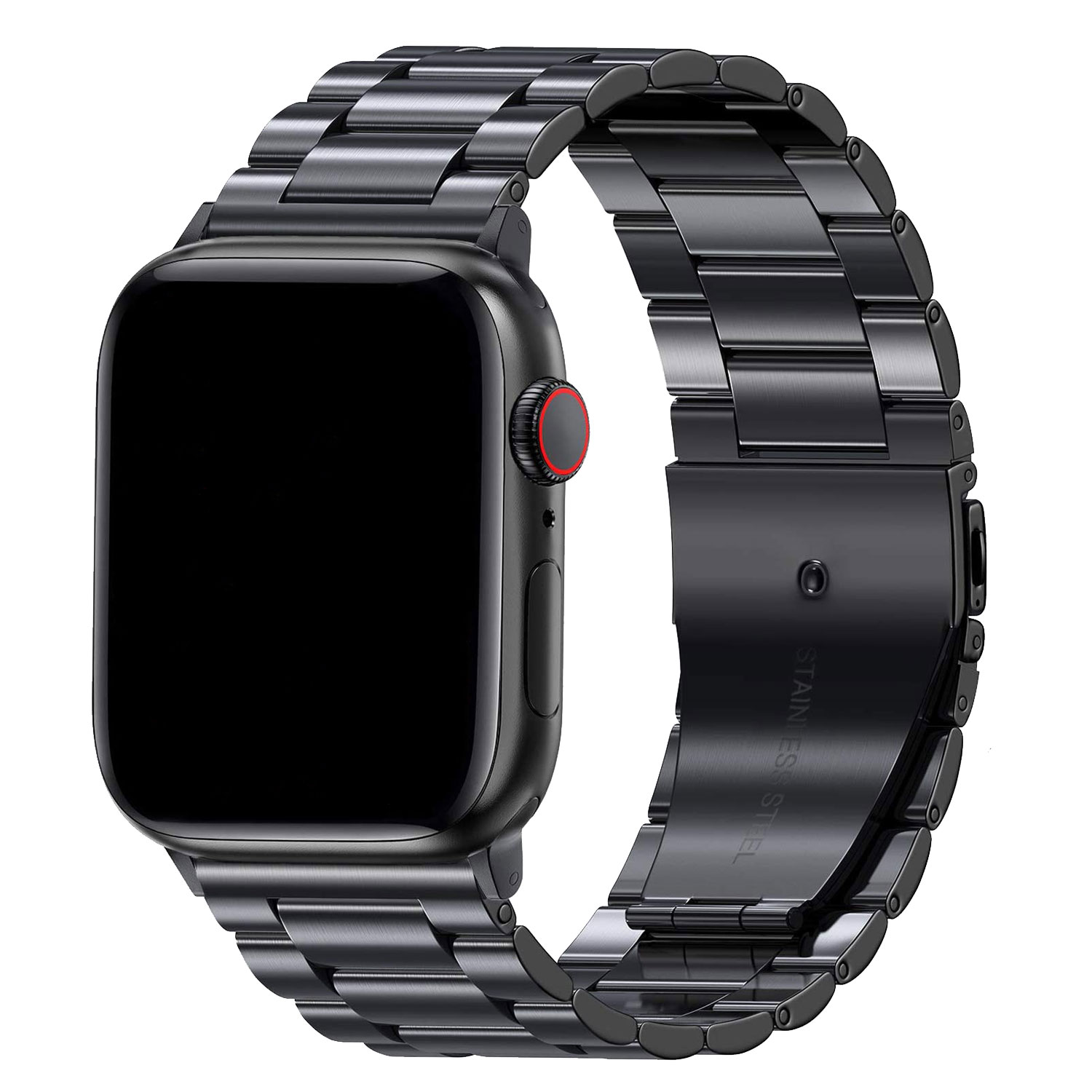 Apple Watch Beads Steel Link Strap - Black