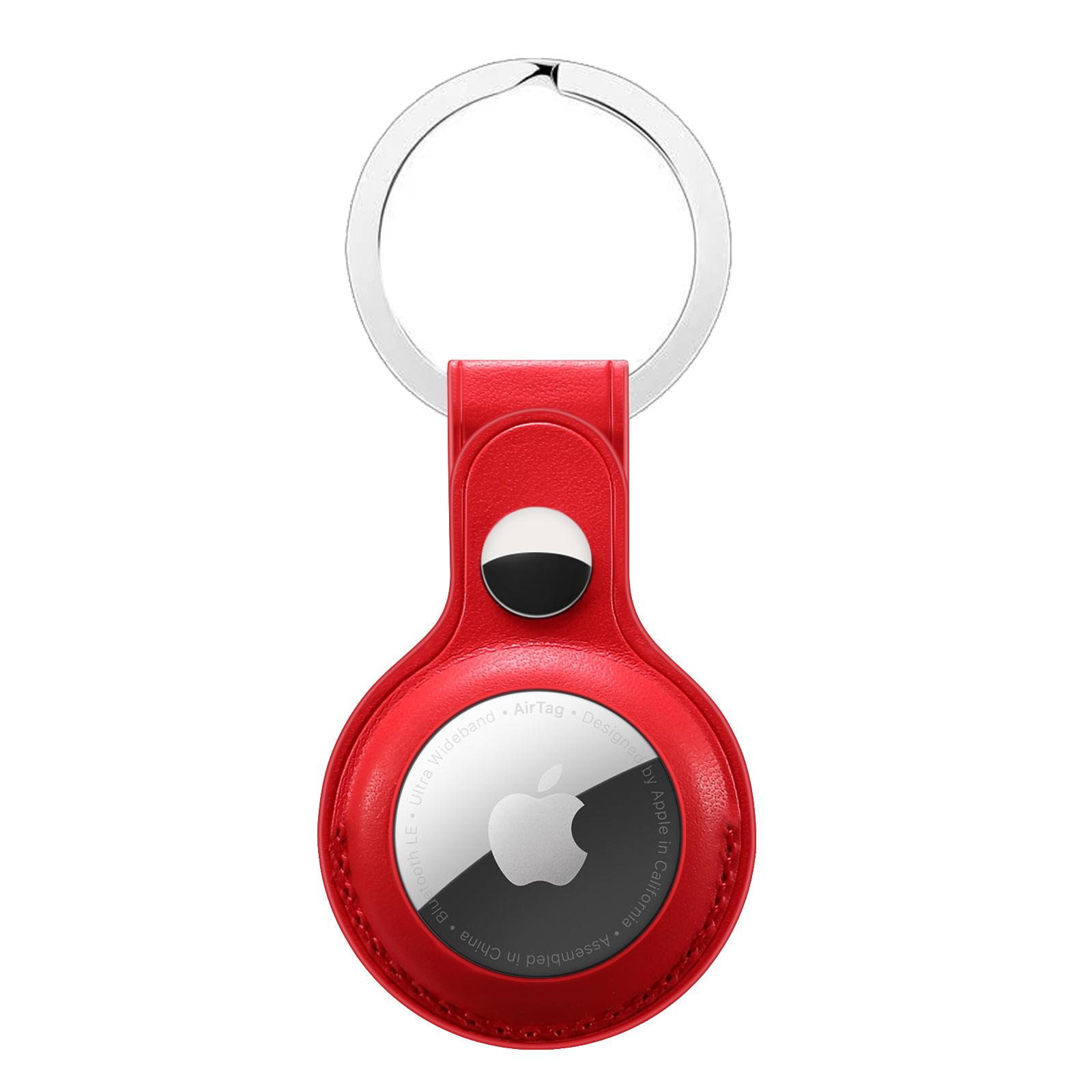 Airtag Leather Key Ring - Red