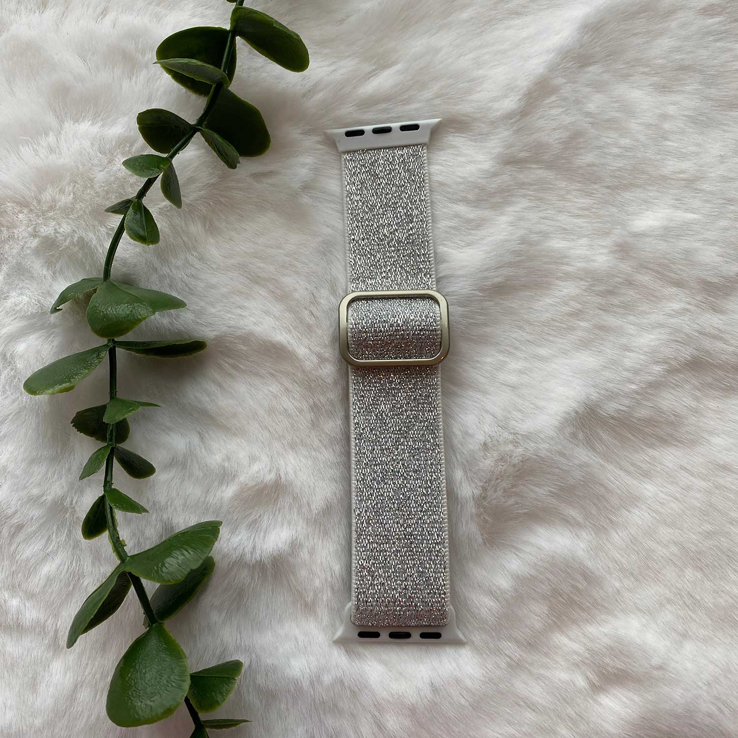 Apple Watch Nylon Woven Solo Strap - Glitter White