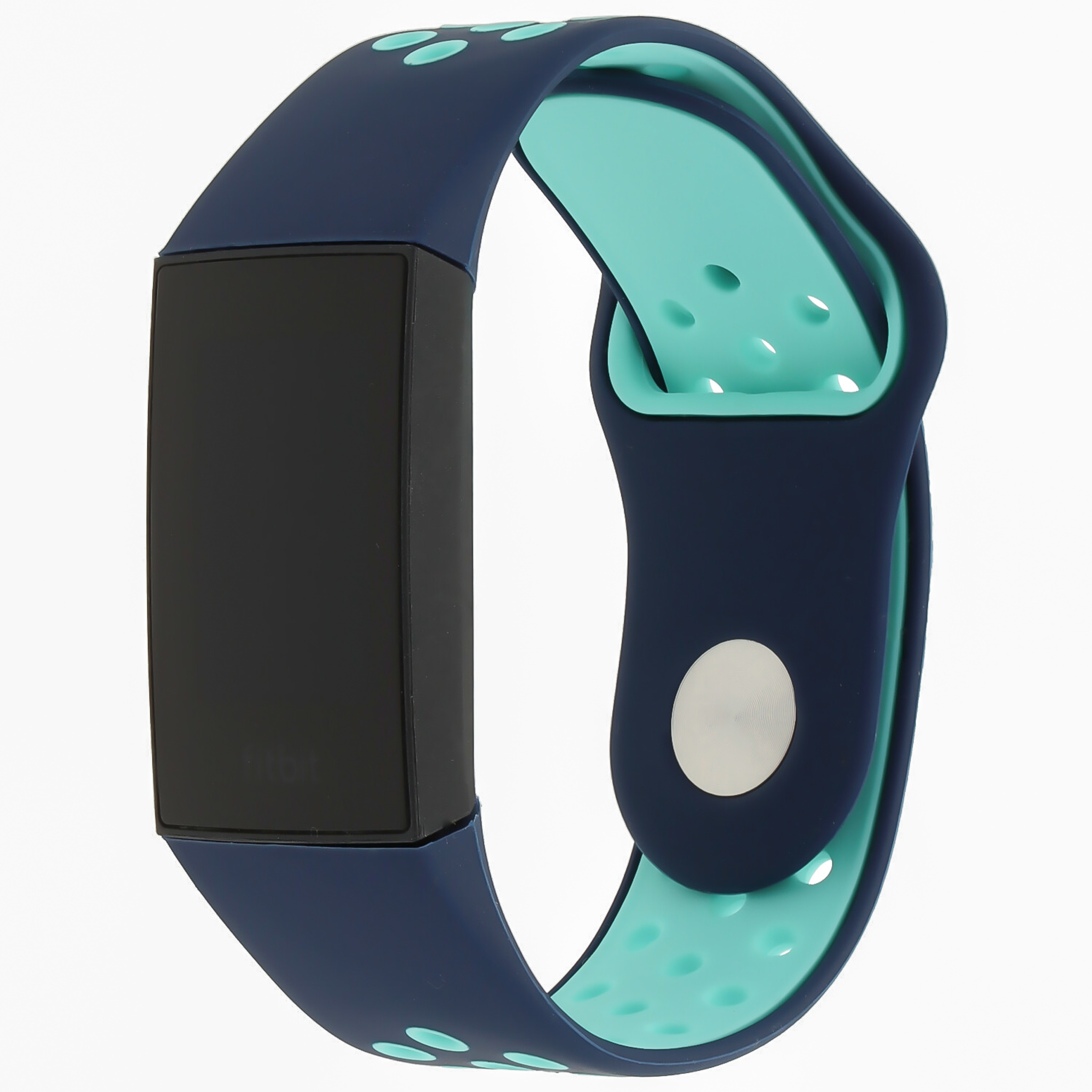 Fitbit Charge 3 &Amp; 4 Double Sport Strap - Dark Blue Light Blue