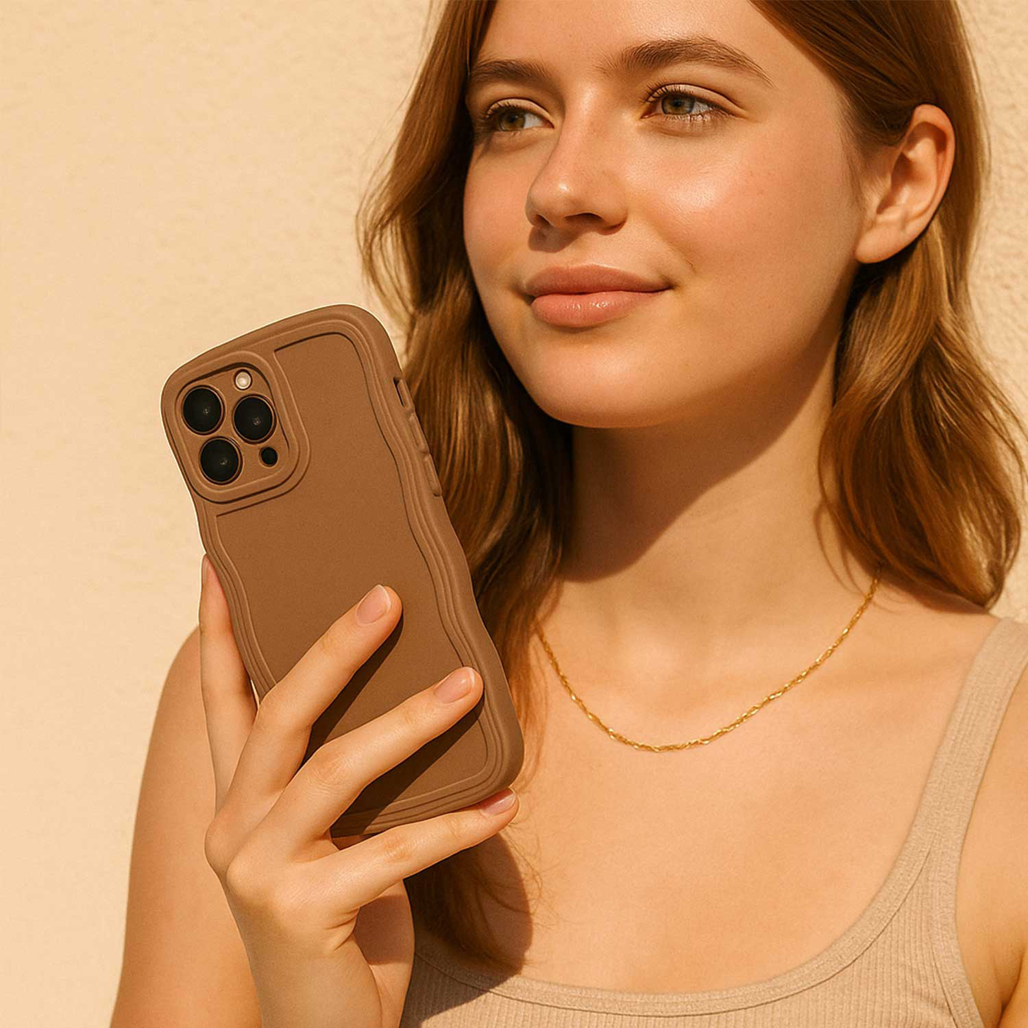 iPhone 15 case Curve - brown