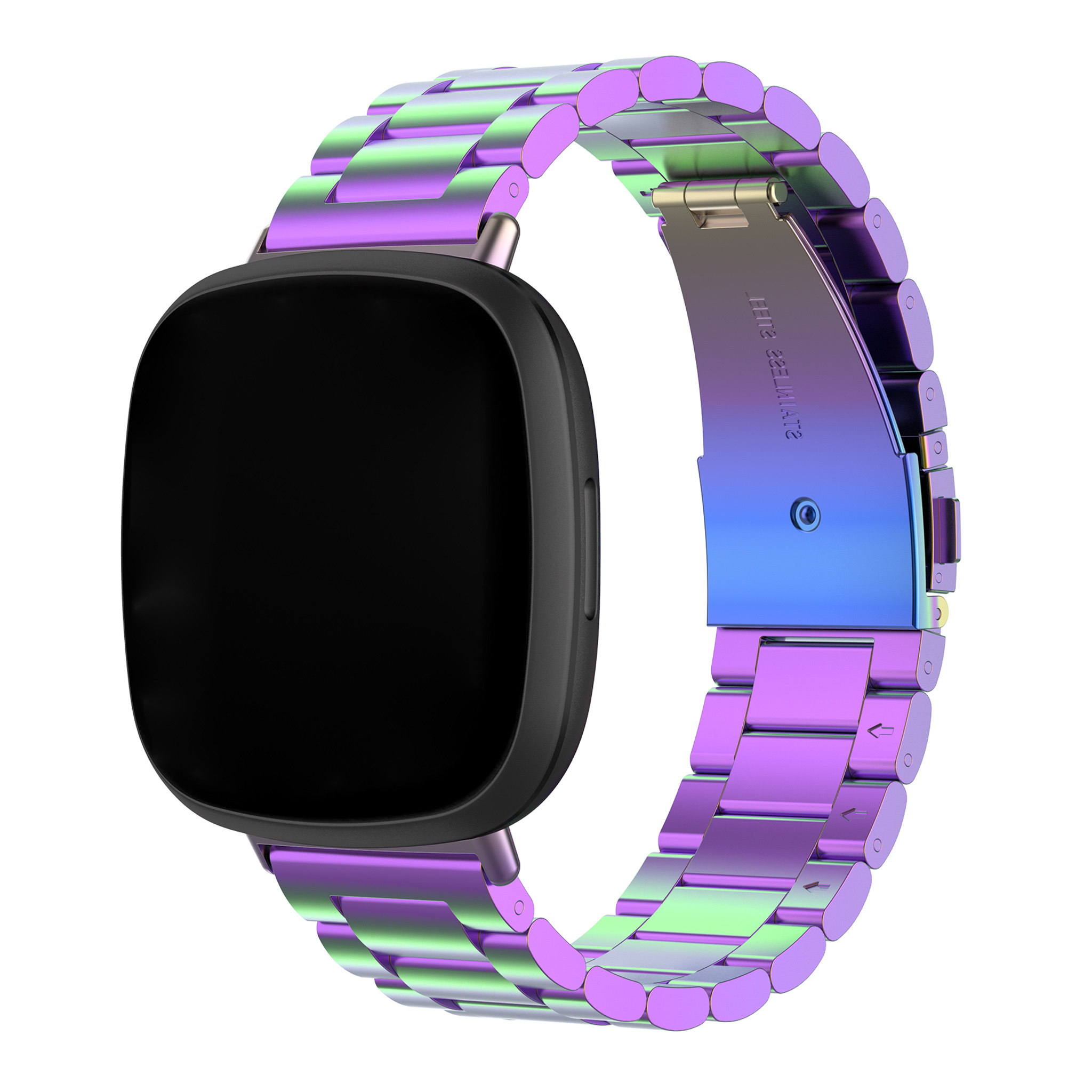 Fitbit Versa 3 / Sense Beads Steel Link Strap - Colourful