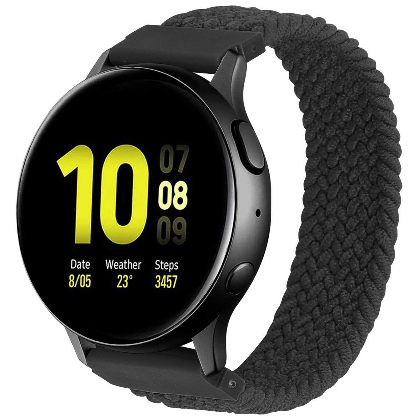 Samsung Galaxy Watch Nylon Braided Solo Strap - Charcoal