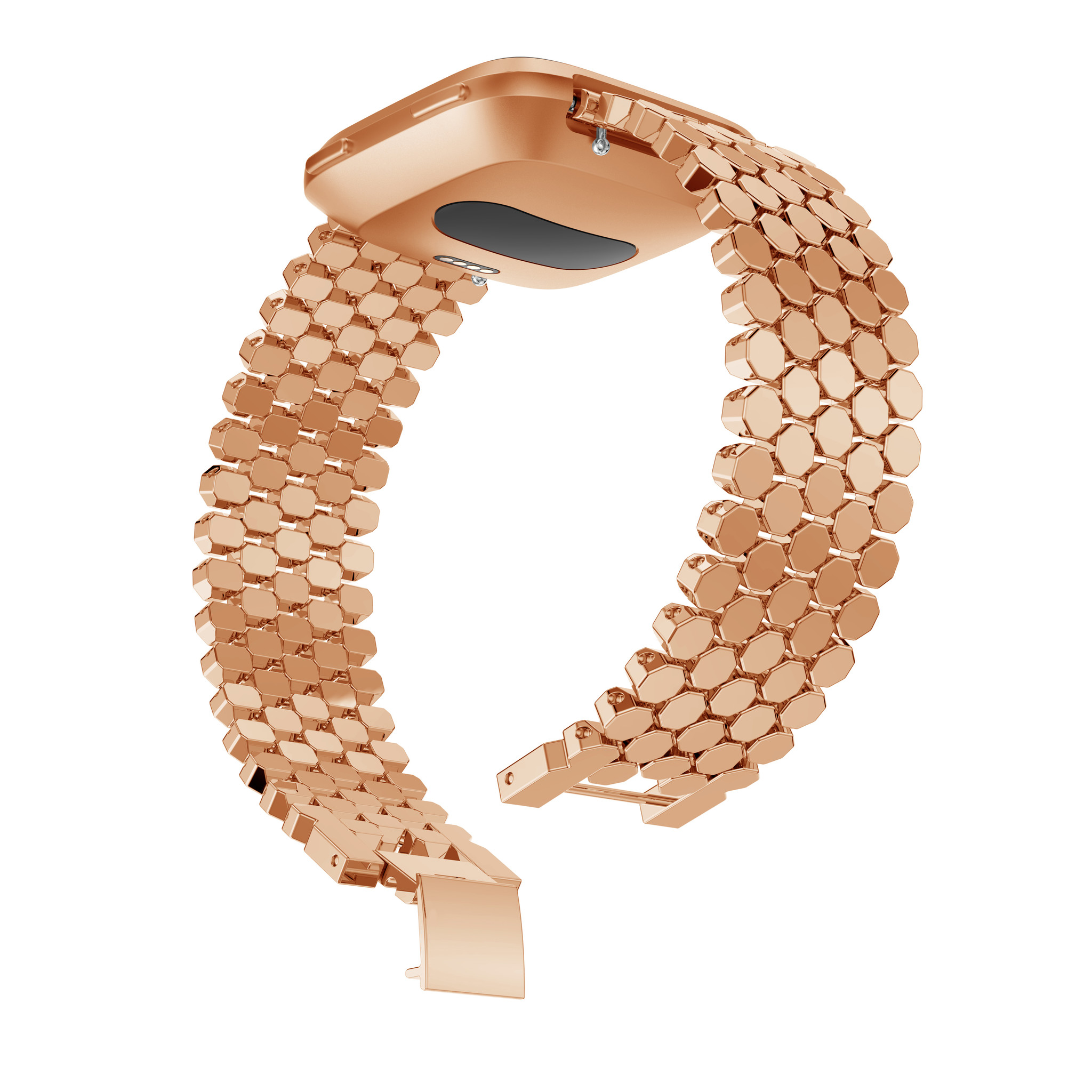 Fitbit Versa Fish Steel Link Strap - Rose Gold