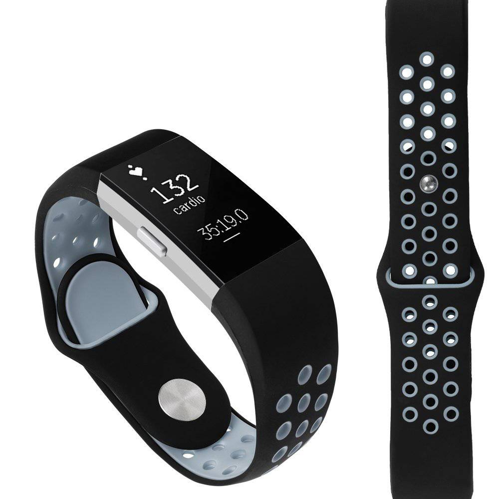 Fitbit Charge 2 Double Sport Strap - Black Grey