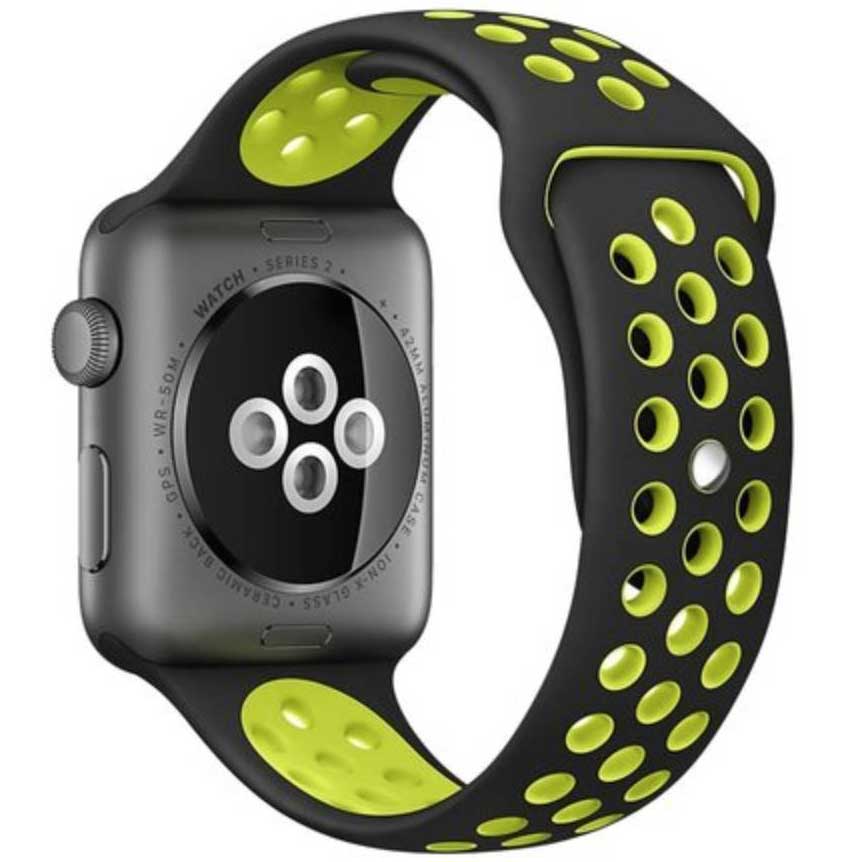 Apple Watch Double Sport Strap - Black Yellow