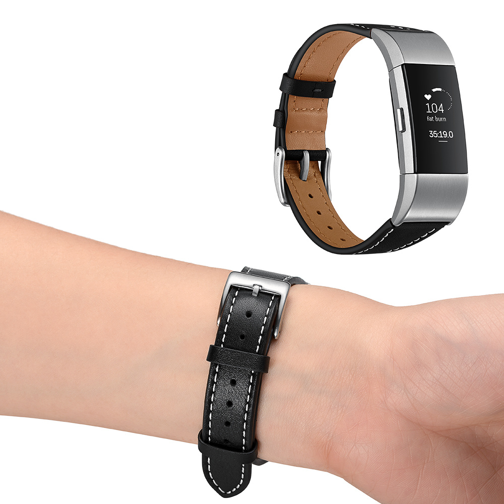 Fitbit Charge 2 Premium Leather Strap - Black