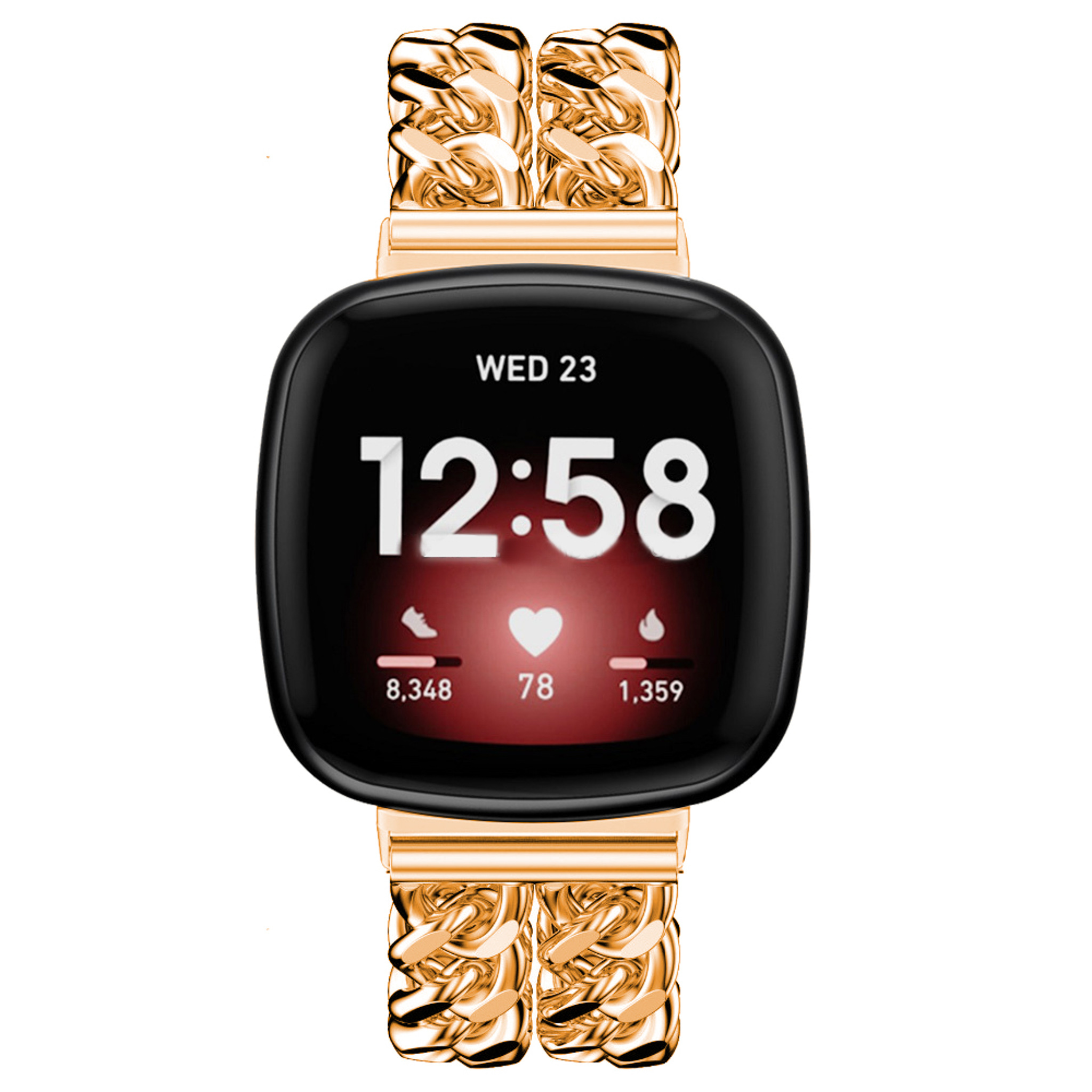 Fitbit Versa 3 / Sense Cowboy Steel Link Strap - Rose Gold