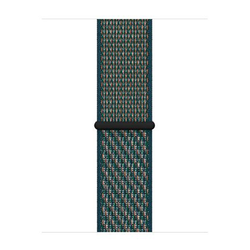 Apple Watch Nylon Sport Loop Strap - Hyper Crimson Neptune Green