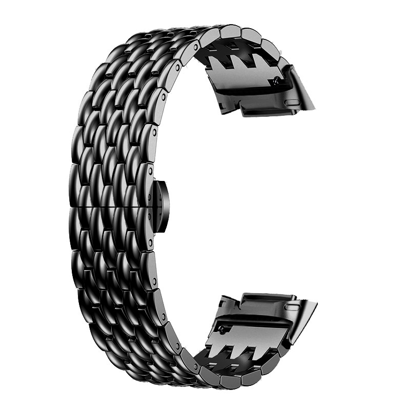 Fitbit Charge 5 Dragon Steel Link Strap - Black