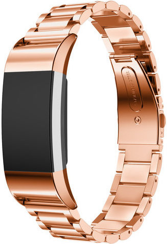 Fitbit Charge 2 Beaded Steel Link Strap - Pink Gold