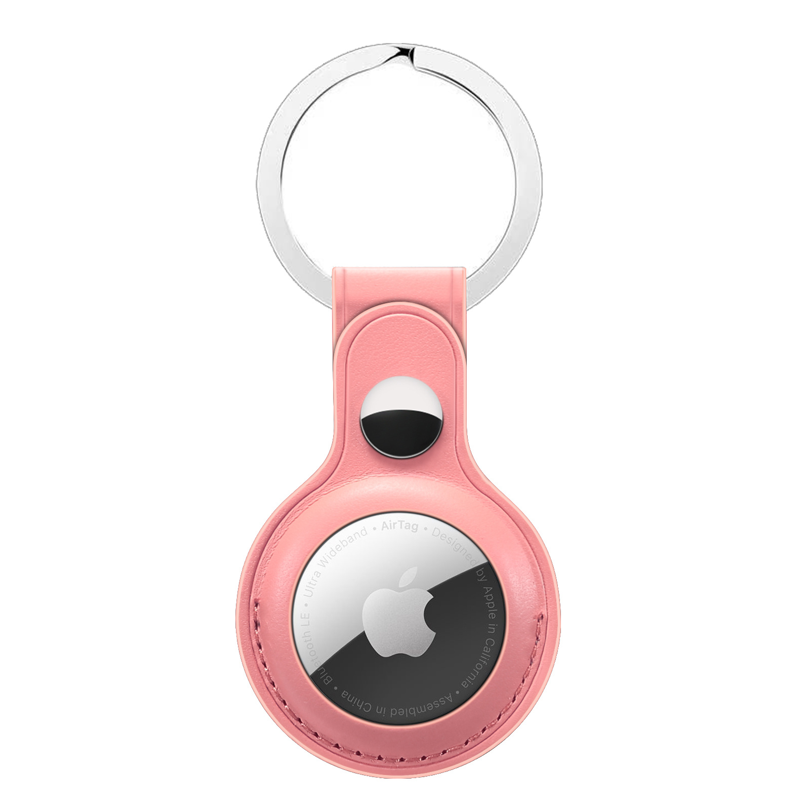 Airtag Leather Key Ring - Pink