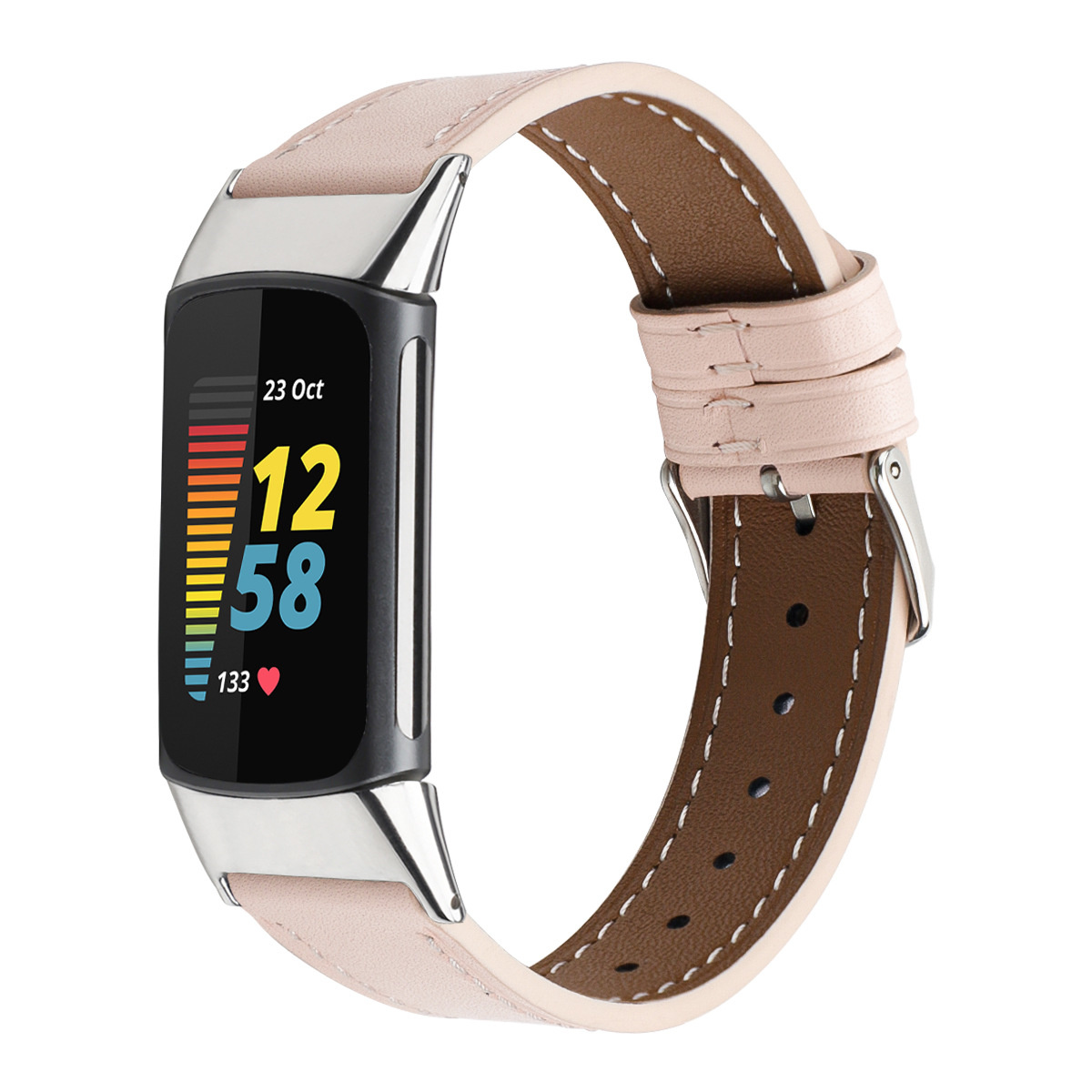 Fitbit Charge 5 Leather Strap - Pink