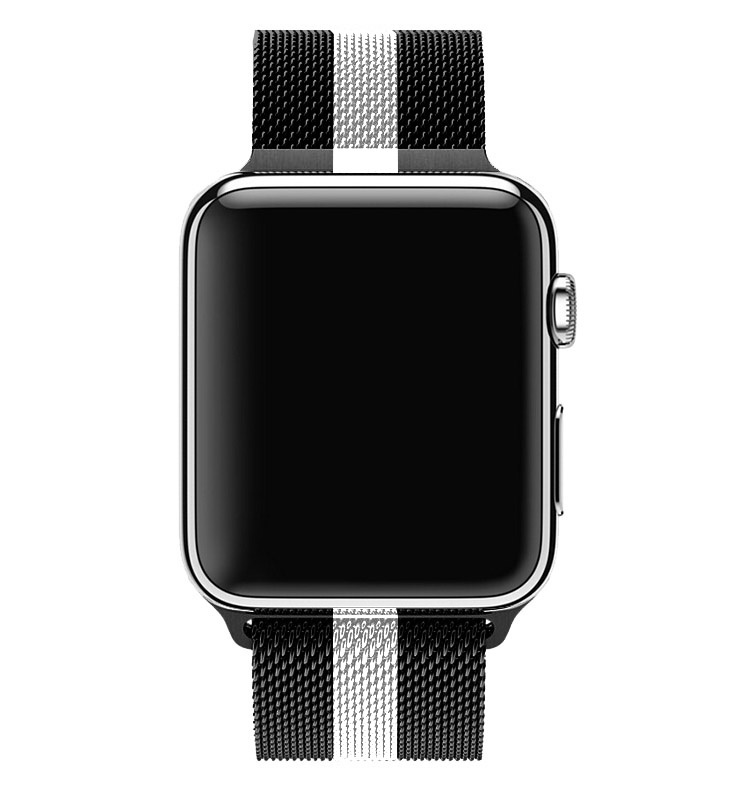 Apple Watch Milanese Strap - Black And White Striped