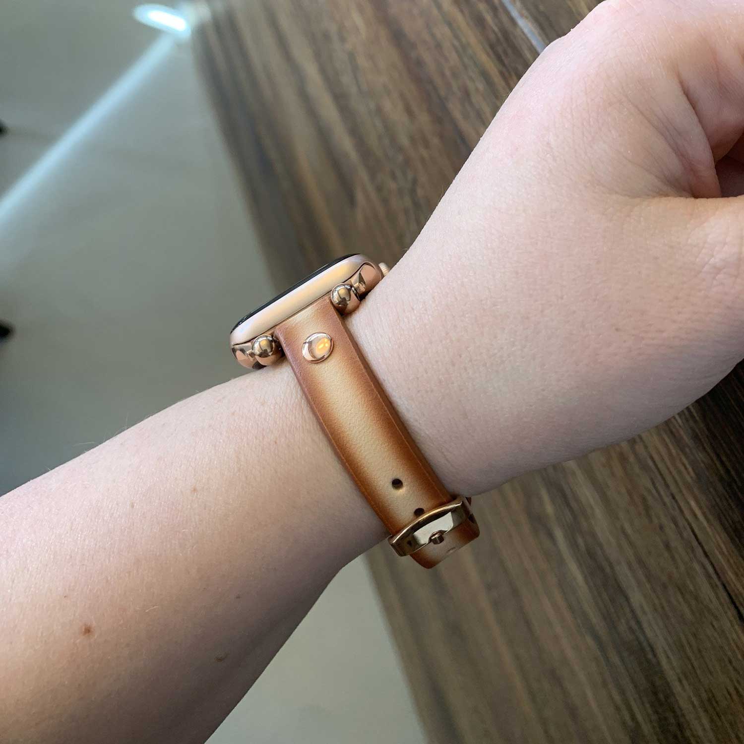 Apple Watch Leather Slim Strap - Camel