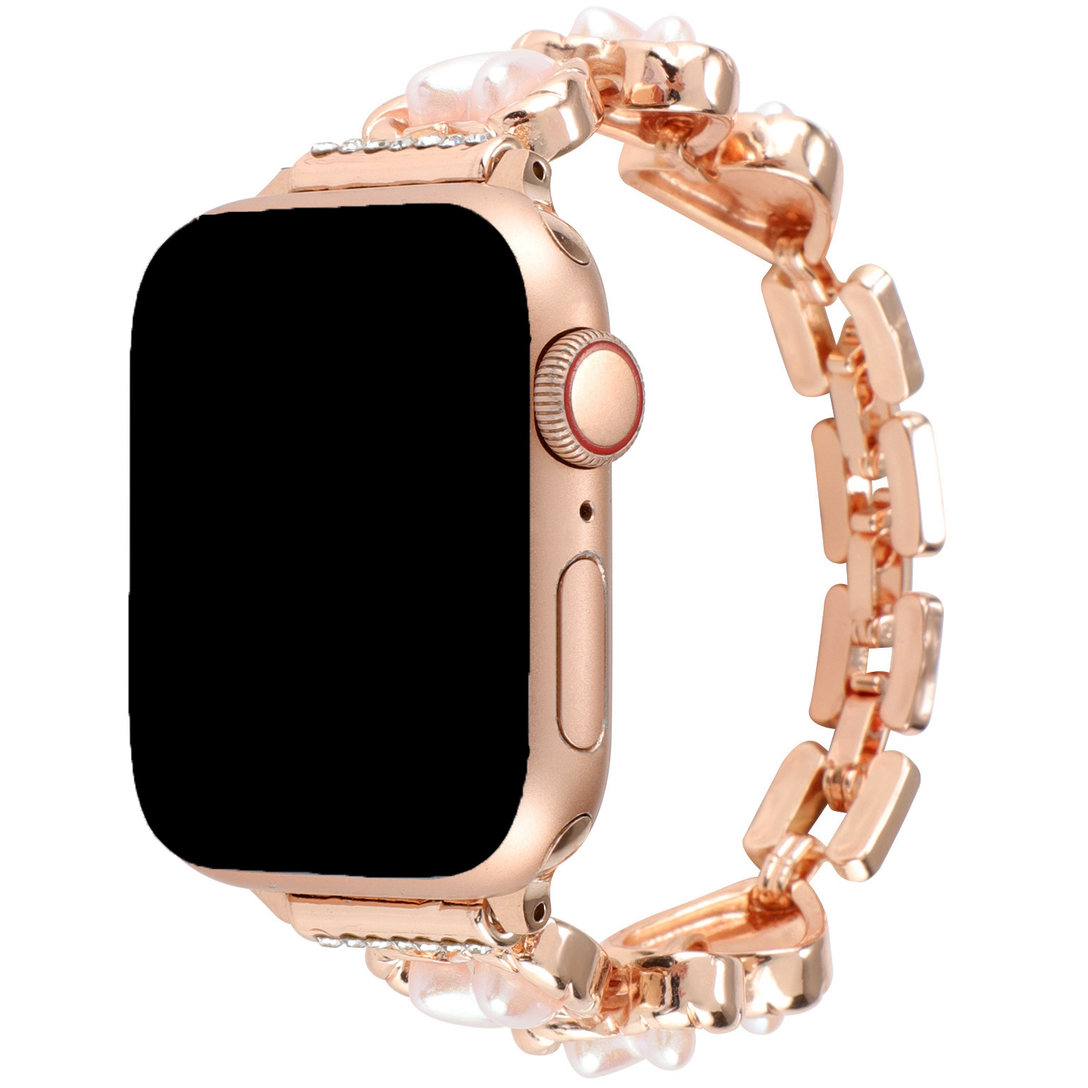 Apple Watch Heart Steel Link Strap - Demi Rose Gold