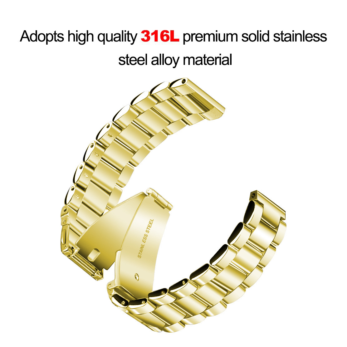 Fitbit Versa Beads Steel Link Strap - Gold