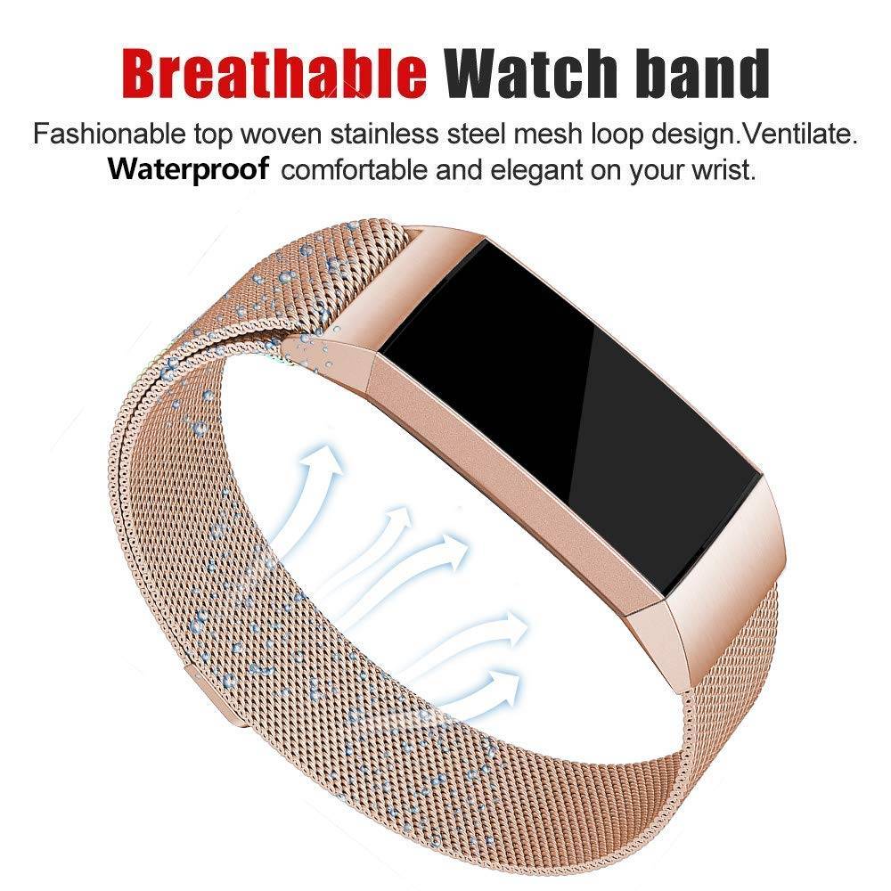 Fitbit Charge 3 &Amp; 4 Milanese Strap - Rose Gold