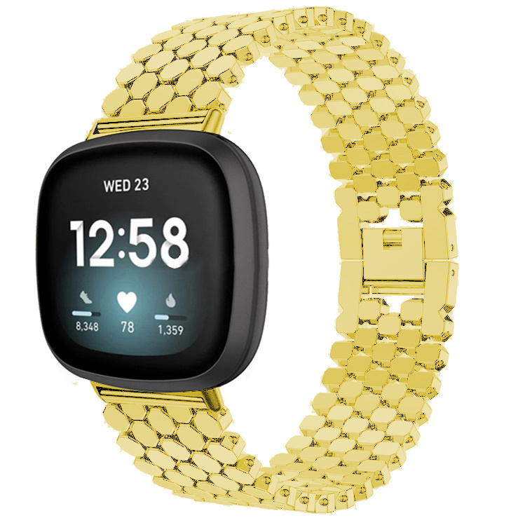 Fitbit Versa 3 / Sense Vis Steel Link Strap - Gold