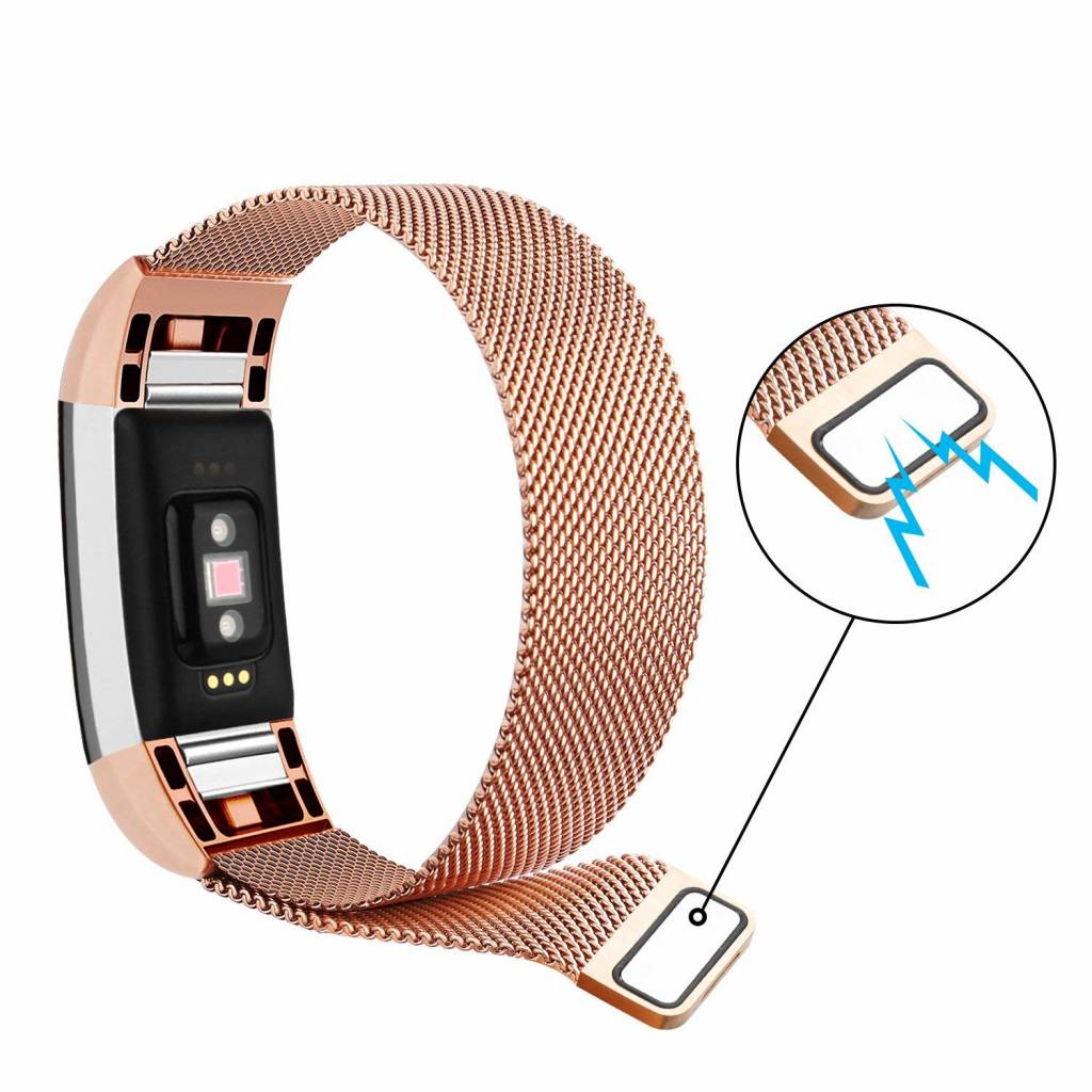 Fitbit Charge 2 Milanese Strap - Rose Gold