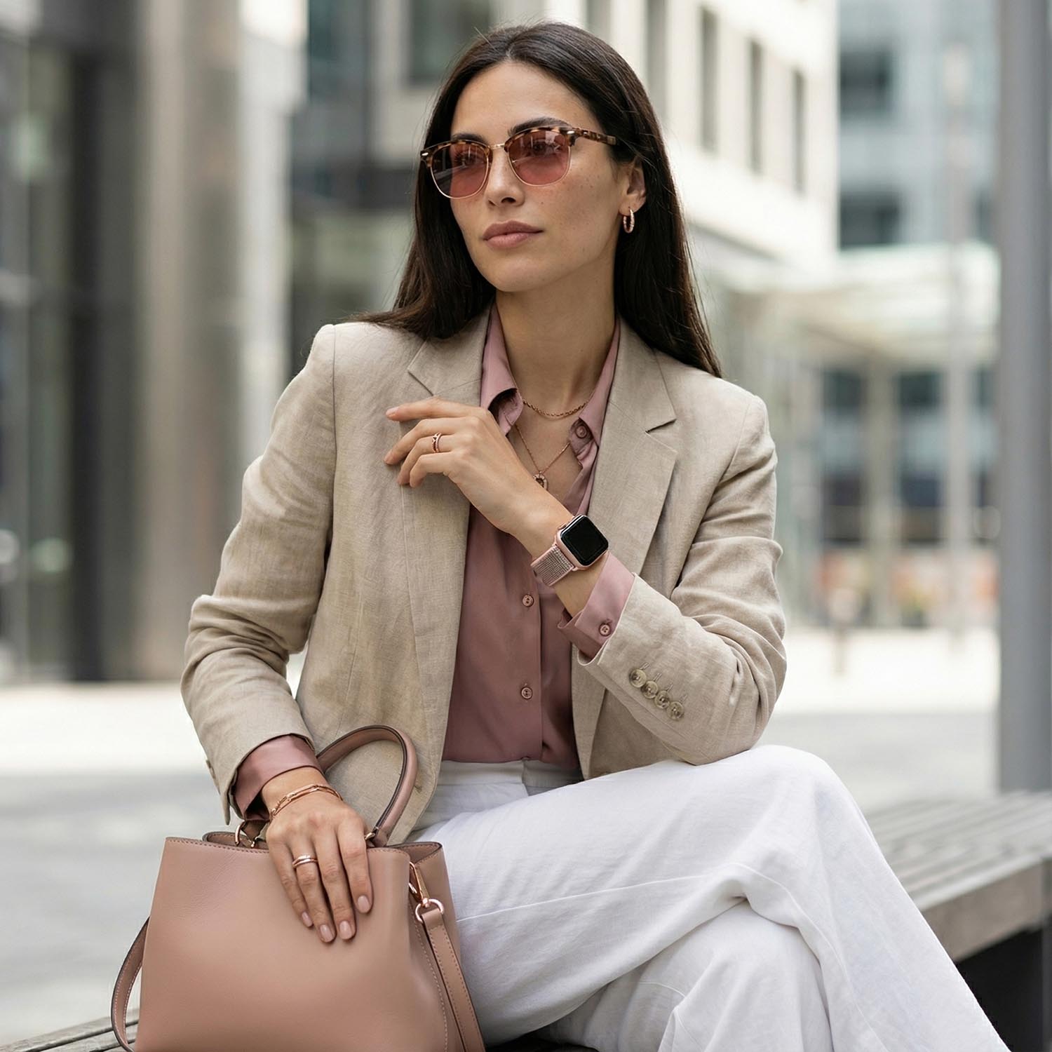 Apple Watch Nylon Sport Loop Strap - Pink Sand