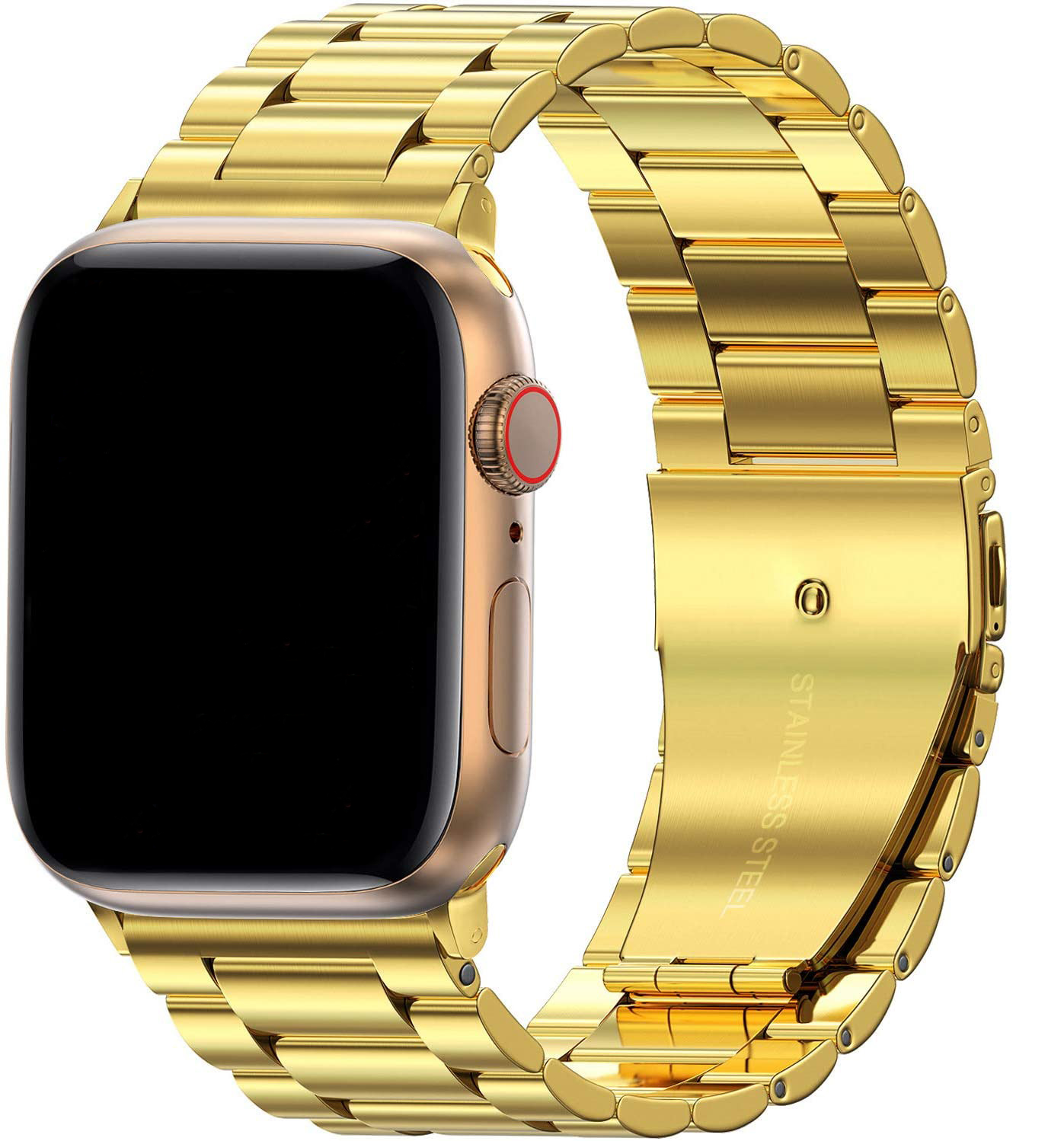 Apple Watch Beads Steel Link Strap - Gold