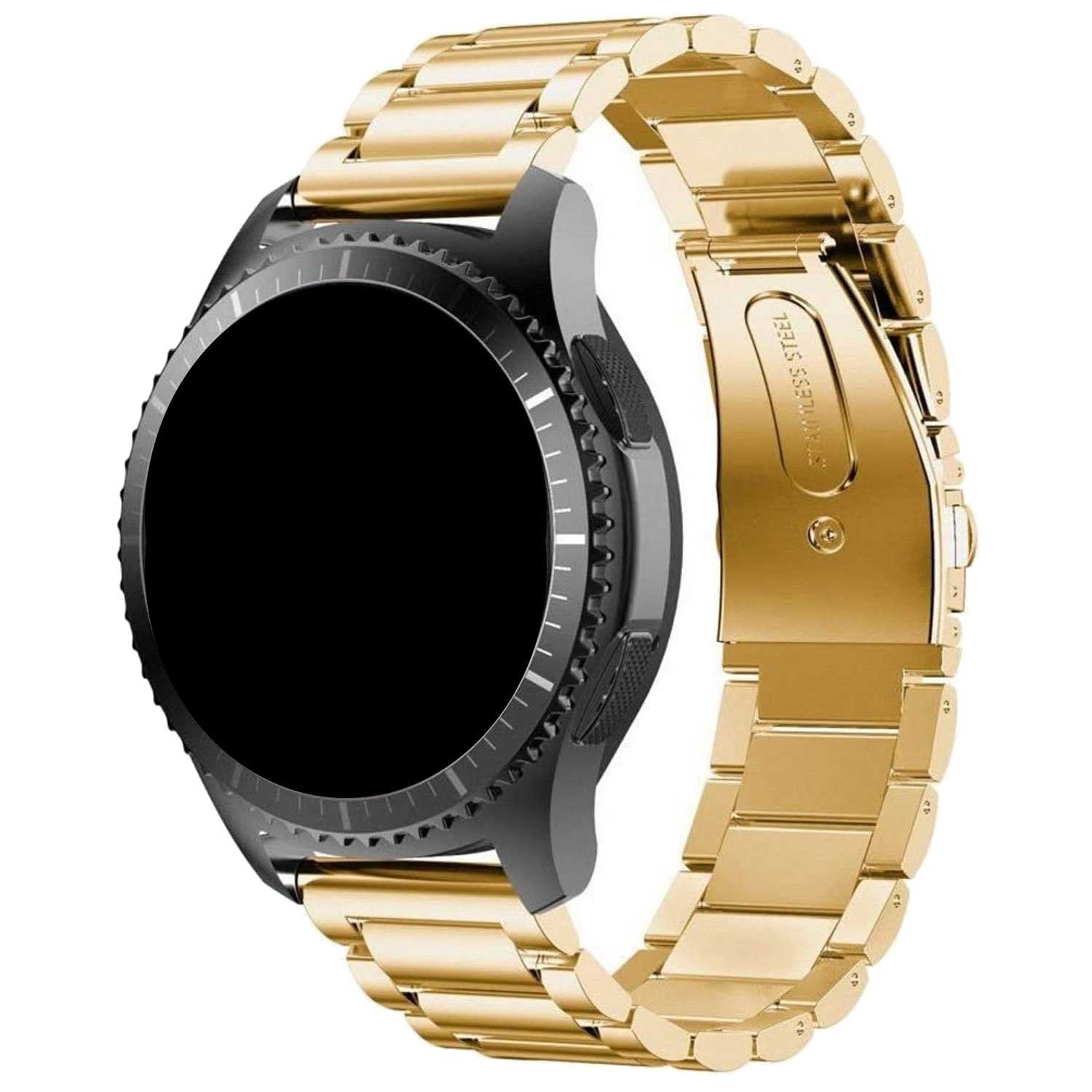 Samsung Galaxy Watch 4 Beaded Steel Link Strap - Gold