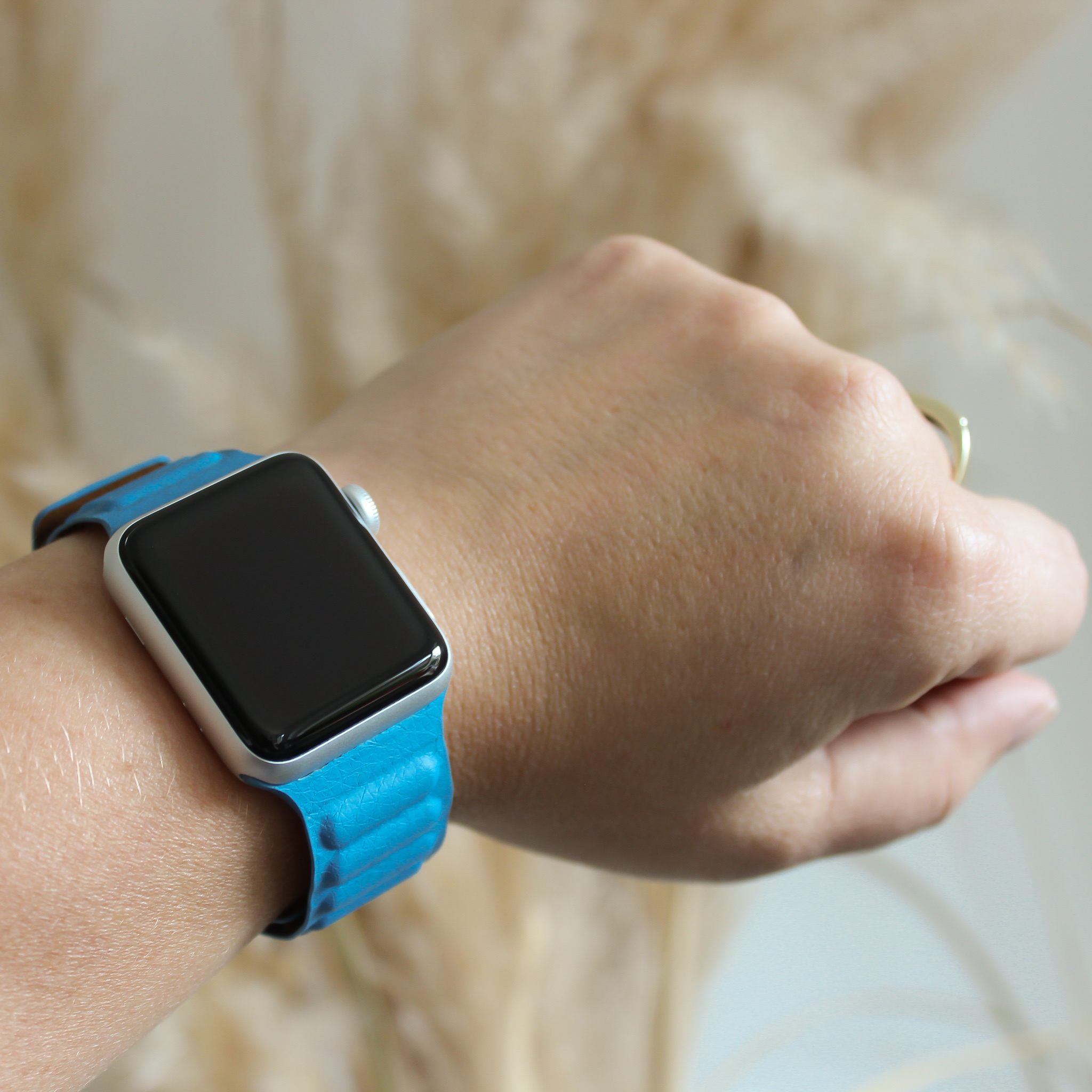 Apple Watch Leather Solo Strap - Cape Blue