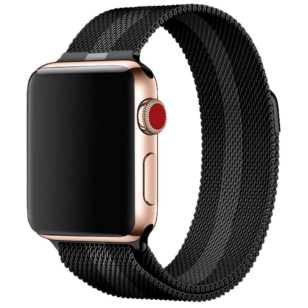 Apple Watch Milanese Strap - Black Grey Striped