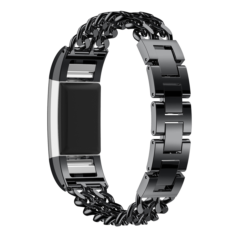 Fitbit Charge 3 &Amp; 4 Cowboy Steel Link Strap - Black