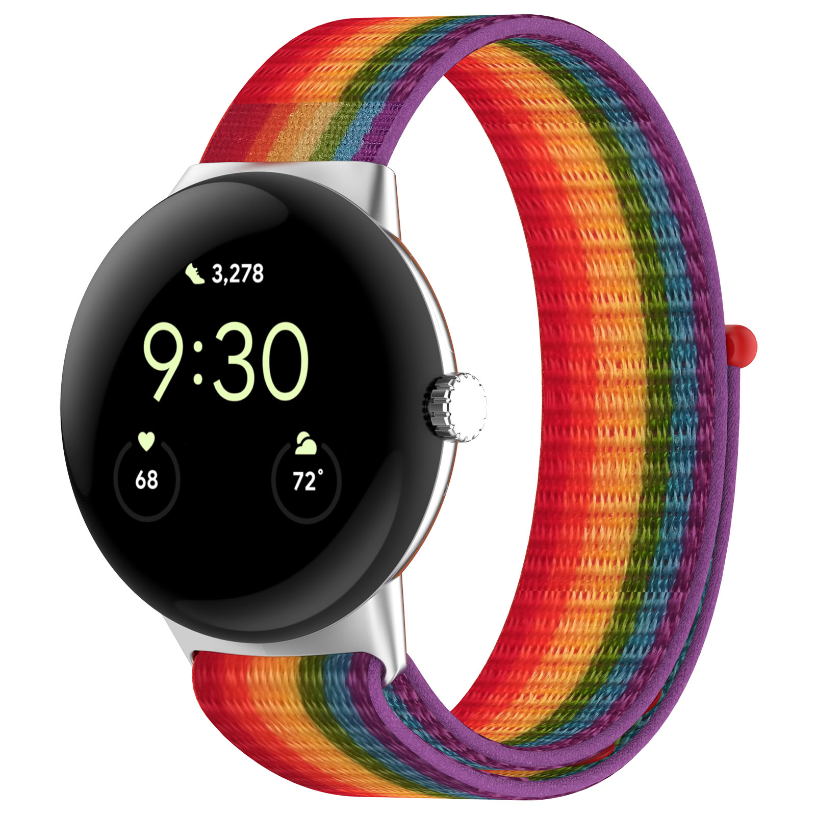 Google Pixel Watch Nylon Sport Strap - Rainbow