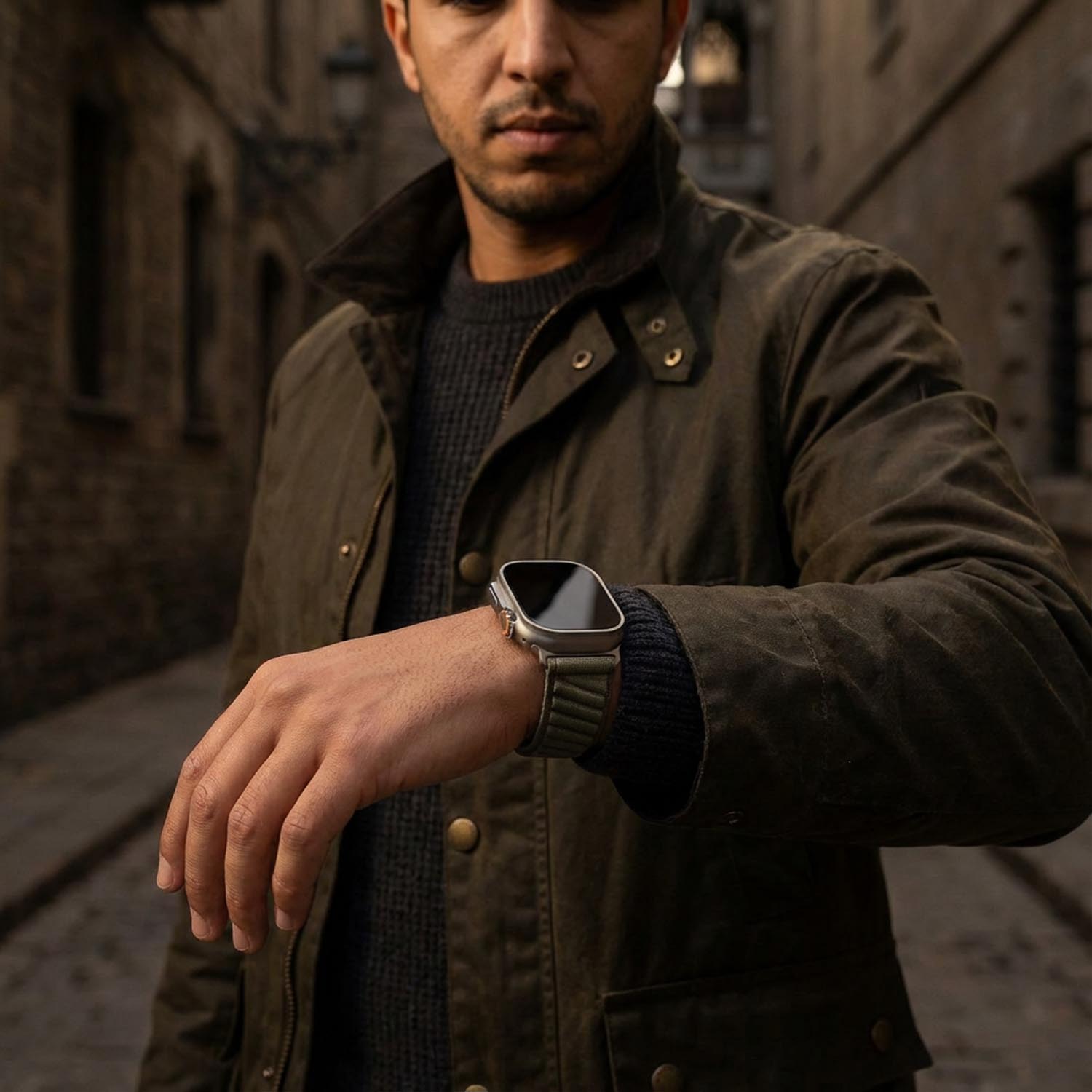 Apple Watch strap Averro - nylon - titanium grey