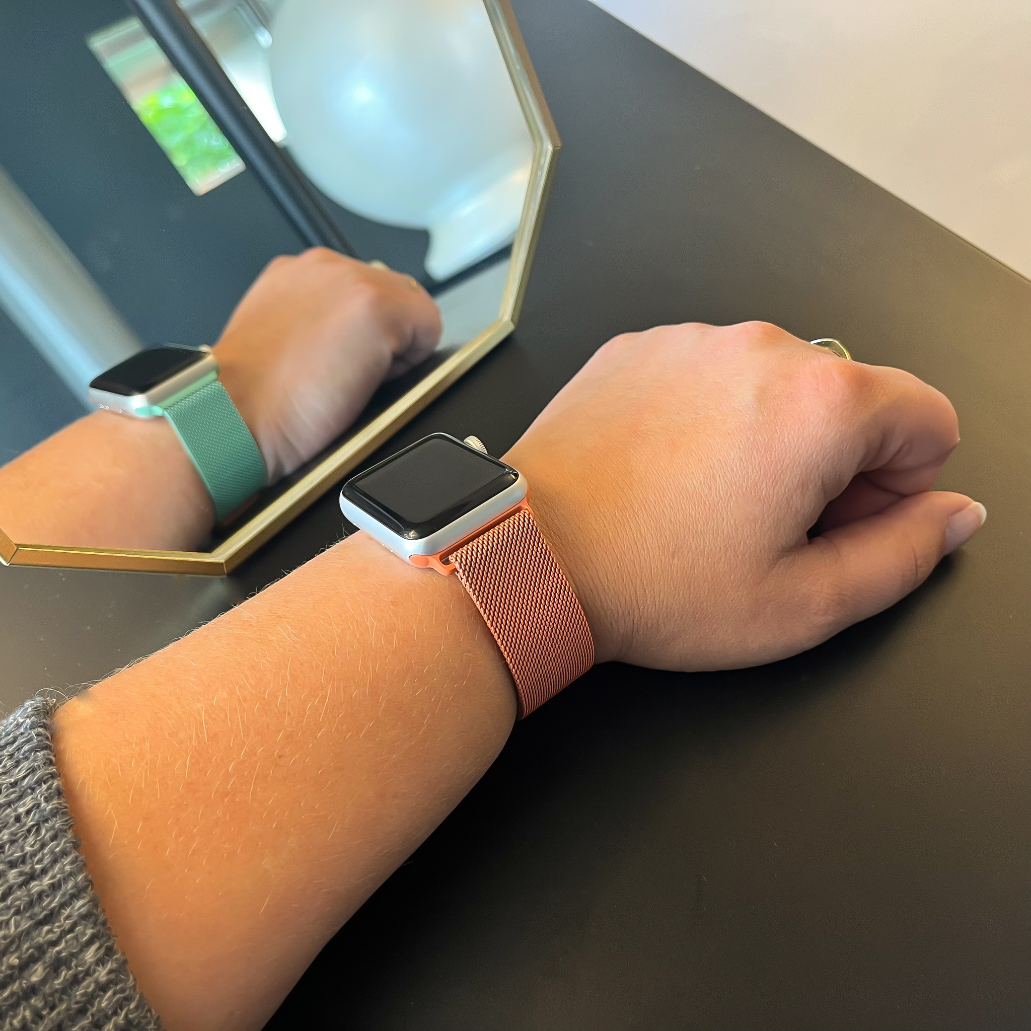 Apple Watch Milanese Strap - Green Orange