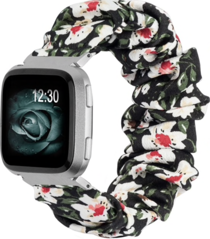 Fitbit Versa Nylon Scrunchie Strap - Flowers