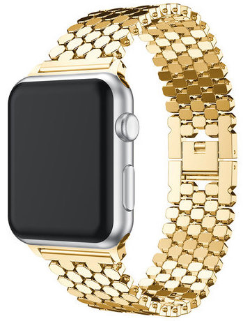 Apple Watch Fish Steel Link Strap - Gold