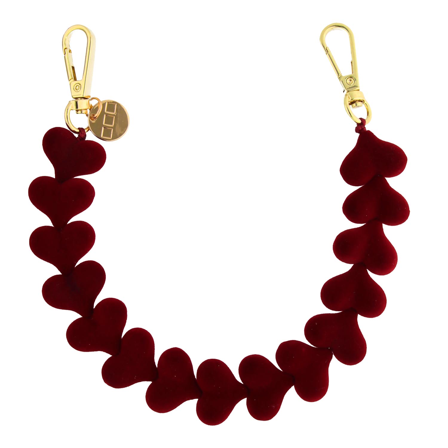 Telephone cord Fluwee - burgundy red - gold