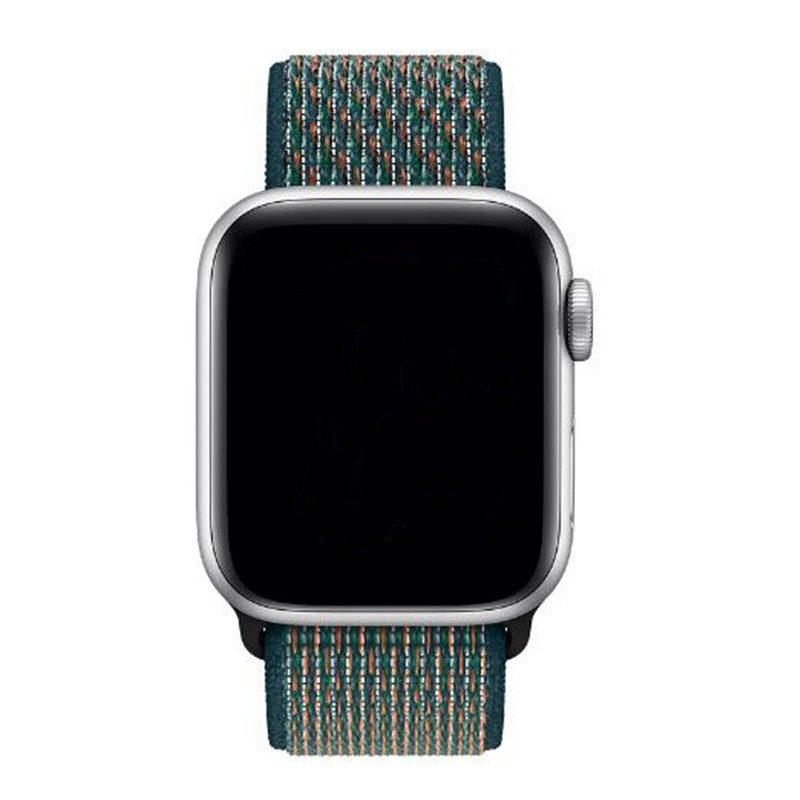 Apple Watch Nylon Sport Loop Strap - Hyper Crimson Neptune Green