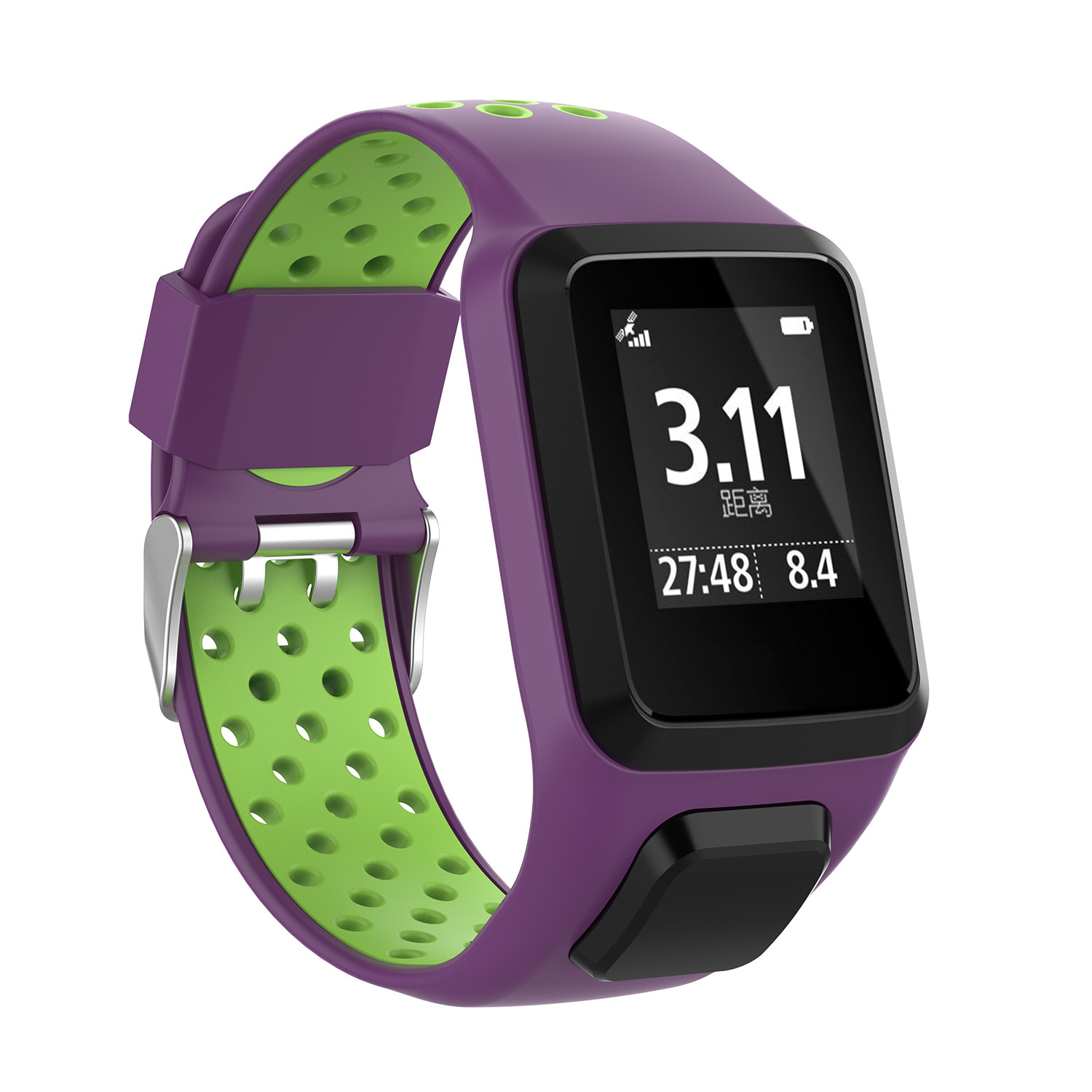 Tomtom Runner / Spark / Adventure Double Sport Strap - Purple Green