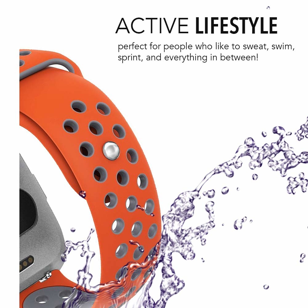 Fitbit Versa Double Sport Strap - Orange Grey