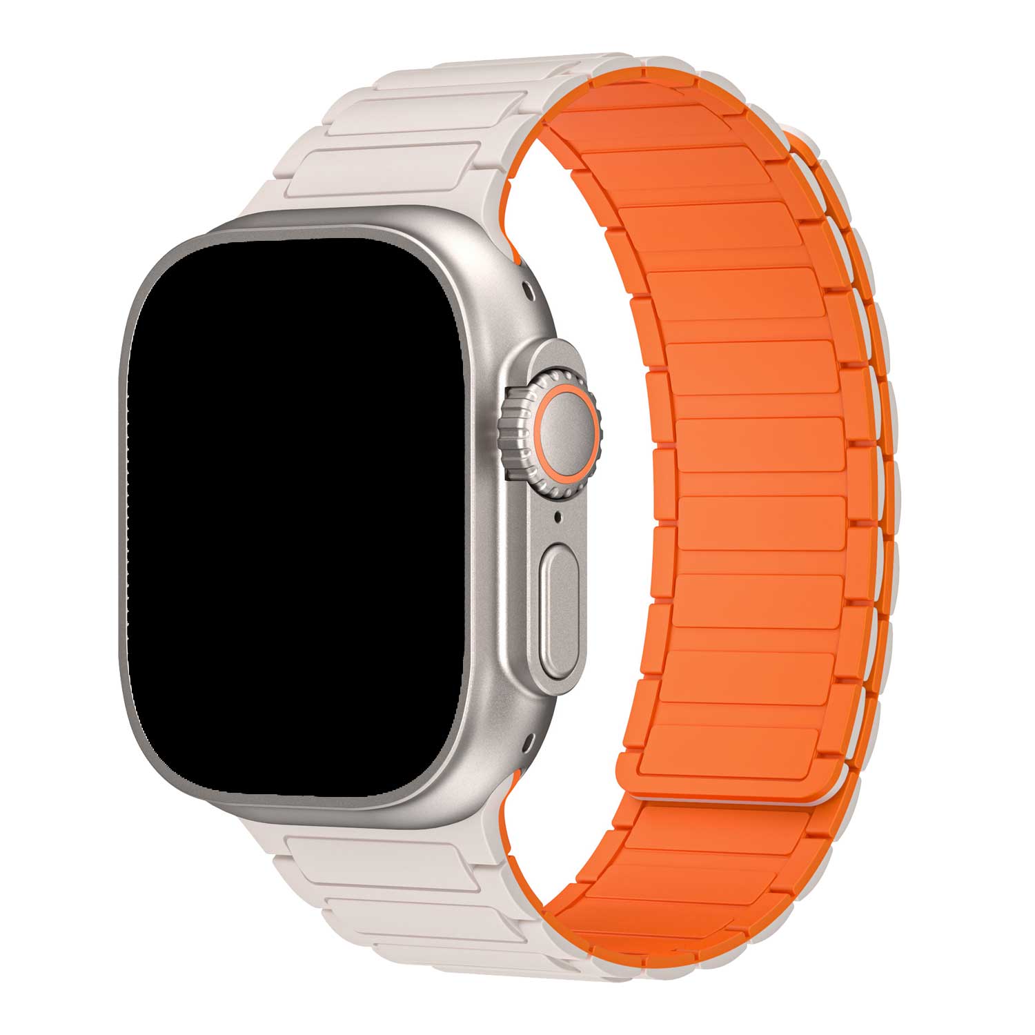 Apple Watch strap Zyro - silicone - starlight orange
