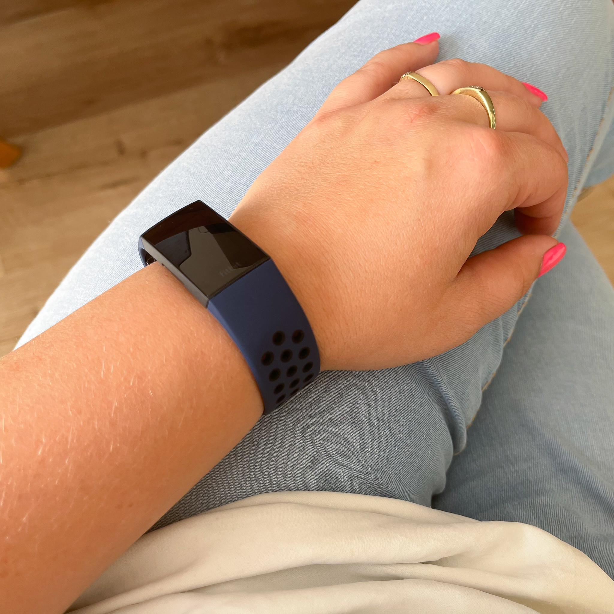 Fitbit Charge 3 &Amp; 4 Double Sport Strap - Dark Blue Black