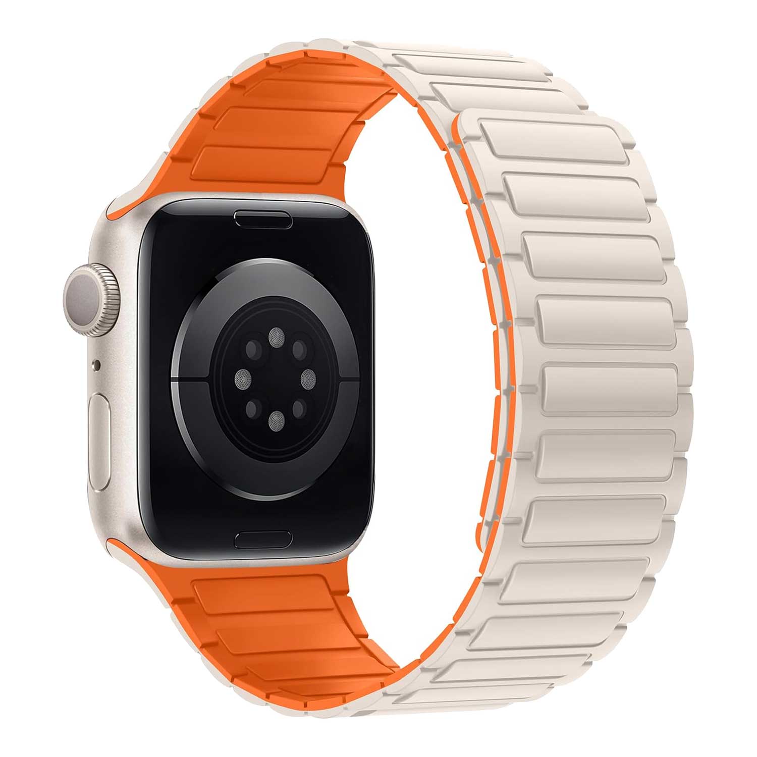 Apple Watch strap Zyro - silicone - starlight orange