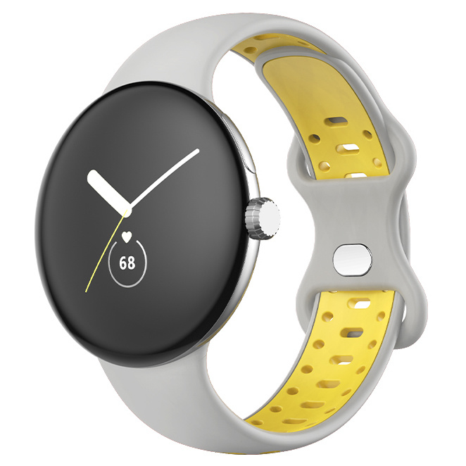Google Pixel Watch Double Sport Strap - Grey Yellow